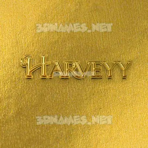 harveyy in All Gold style - 3D name wallpaper