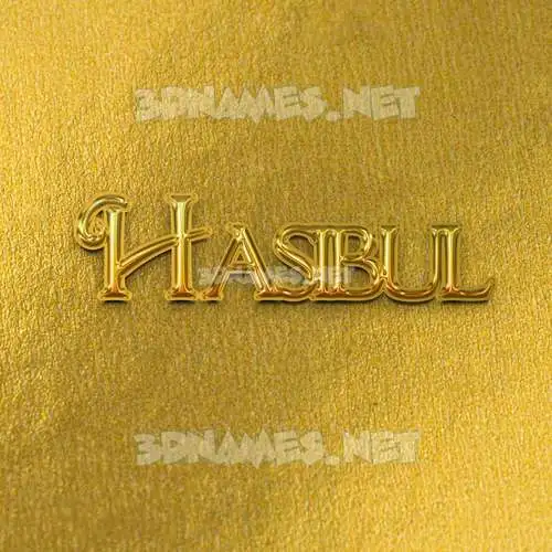 hasibul in All Gold style - 3D name wallpaper