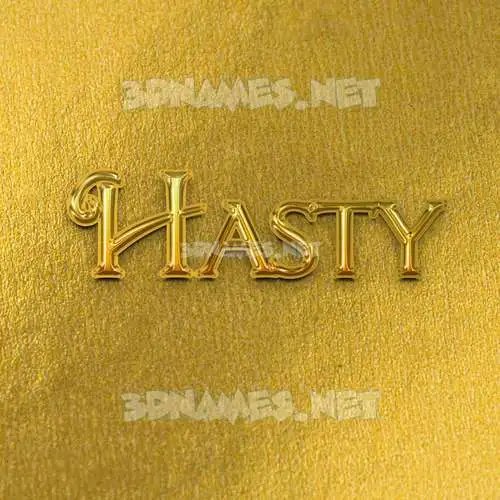 hasty in All Gold style - 3D name wallpaper