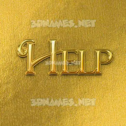 help in All Gold style - 3D name wallpaper