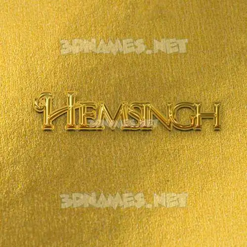 hemsingh in All Gold style - 3D name wallpaper