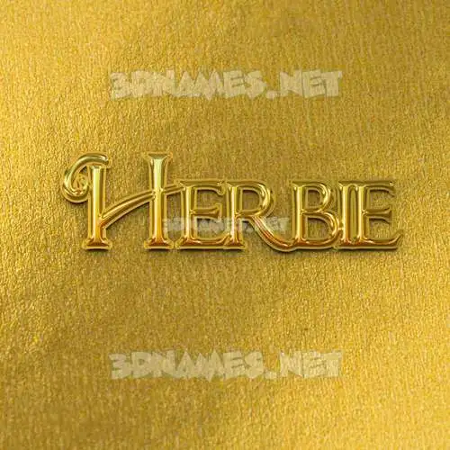 herbie in All Gold style - 3D name wallpaper herbie in All Gold style - 3D name wallpaper