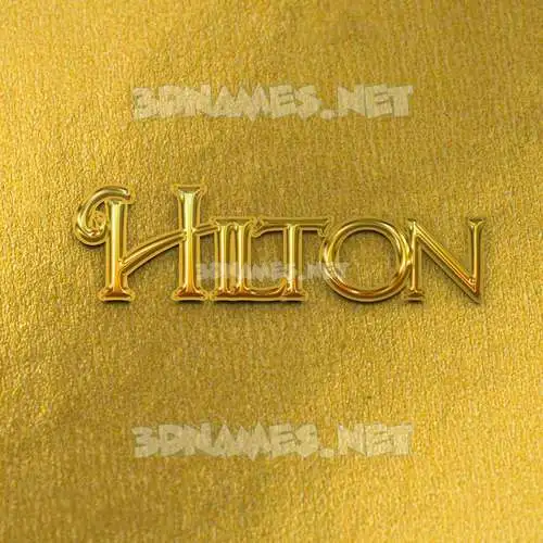 hilton in All Gold style - 3D name wallpaper hilton in All Gold style - 3D name wallpaper