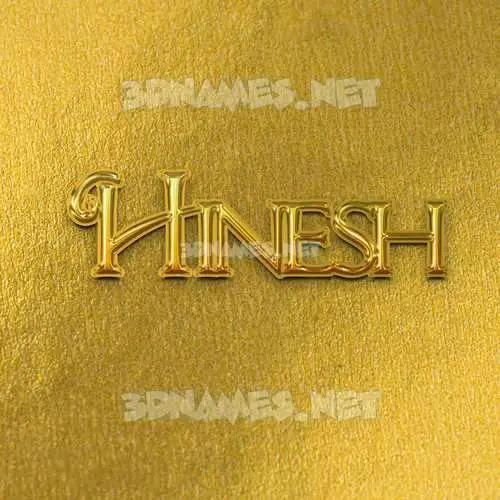 hinesh in All Gold style - 3D name wallpaper