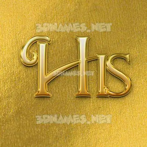 his in All Gold style - 3D name wallpaper