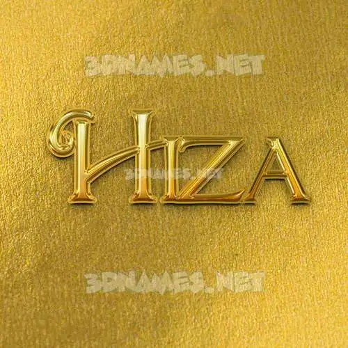 hiza in All Gold style - 3D name wallpaper hiza in All Gold style - 3D name wallpaper