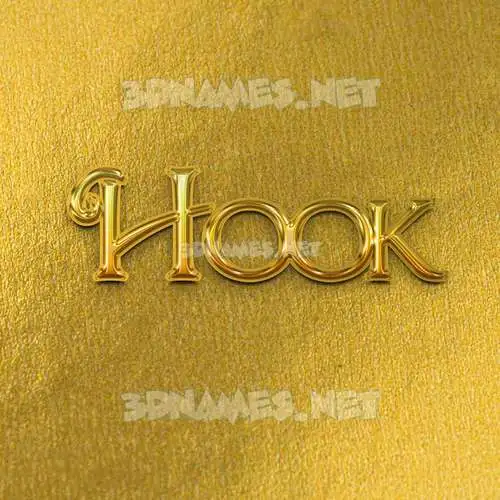 hook in All Gold style - 3D name wallpaper