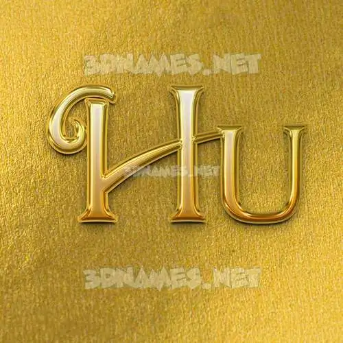 hu in All Gold style - 3D name wallpaper hu in All Gold style - 3D name wallpaper
