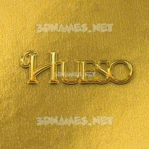 hueso in All Gold style - 3D name wallpaper