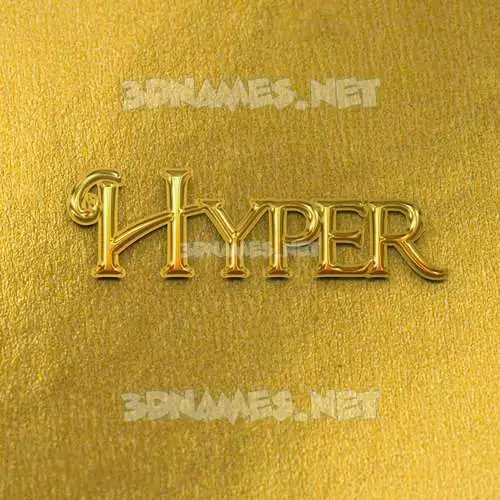 hyper in All Gold style - 3D name wallpaper