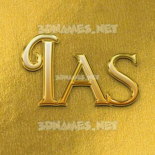 ias in All Gold style - 3D name wallpaper