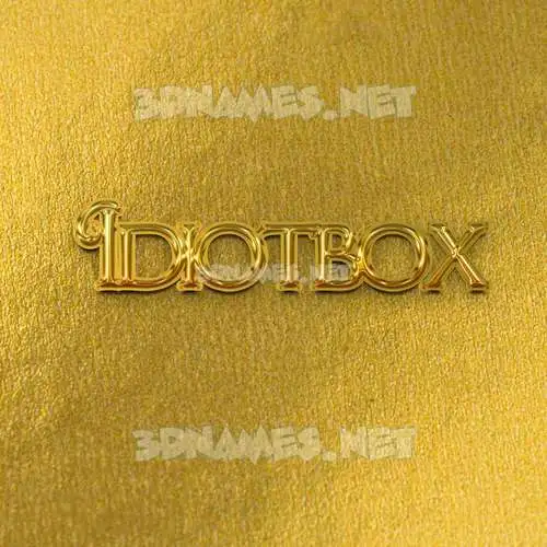 idiotbox in All Gold style - 3D name wallpaper