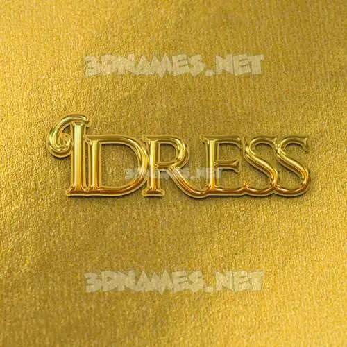 idress in All Gold style - 3D name wallpaper