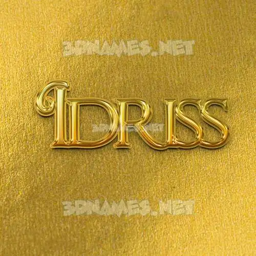 idriss in All Gold style - 3D name wallpaper