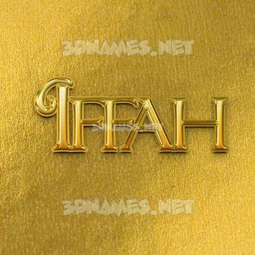 iffah in All Gold style - 3D name wallpaper