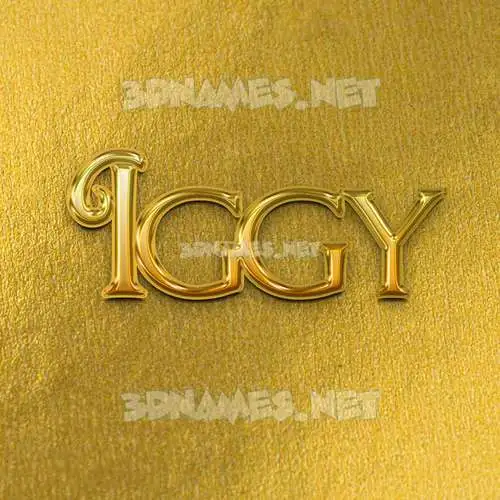 iggy in All Gold style - 3D name wallpaper