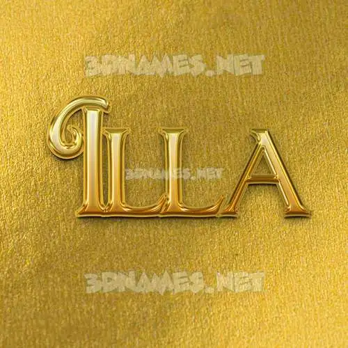 illa in All Gold style - 3D name wallpaper