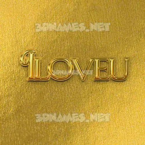 iloveu in All Gold style - 3D name wallpaper iloveu in All Gold style - 3D name wallpaper