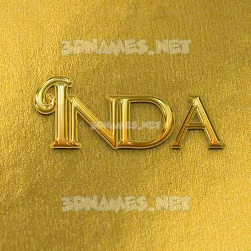 inda in All Gold style - 3D name wallpaper