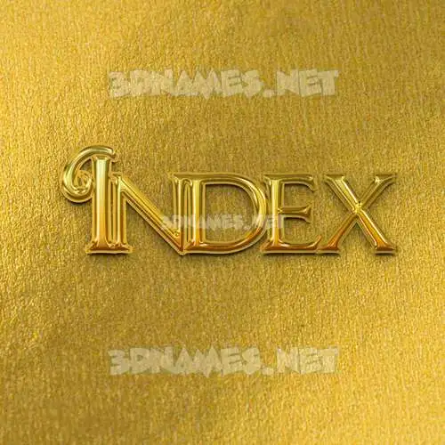 index in All Gold style - 3D name wallpaper