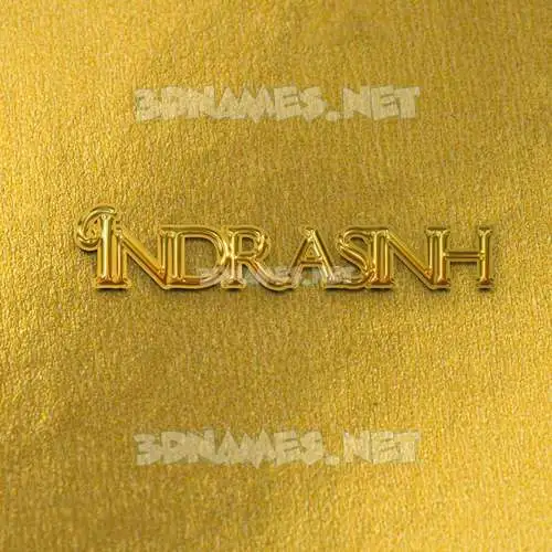indrasinh in All Gold style - 3D name wallpaper