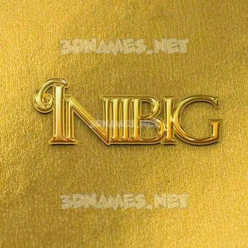 iniibig in All Gold style - 3D name wallpaper iniibig in All Gold style - 3D name wallpaper