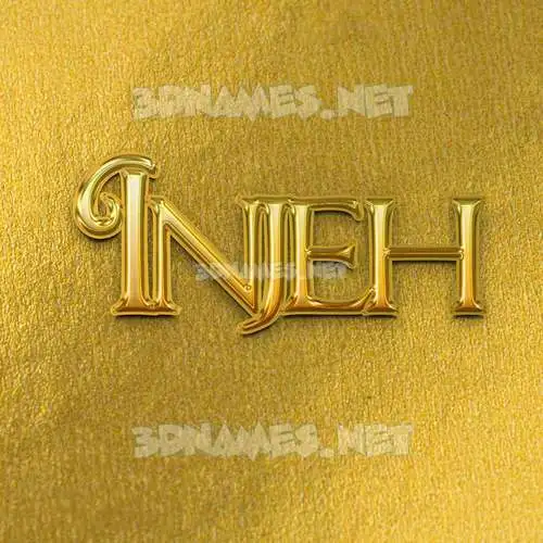 injeh in All Gold style - 3D name wallpaper injeh in All Gold style - 3D name wallpaper