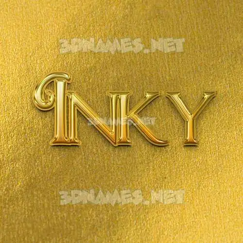inky in All Gold style - 3D name wallpaper