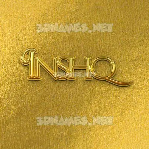inshq in All Gold style - 3D name wallpaper