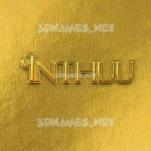 inthuu in All Gold style - 3D name wallpaper