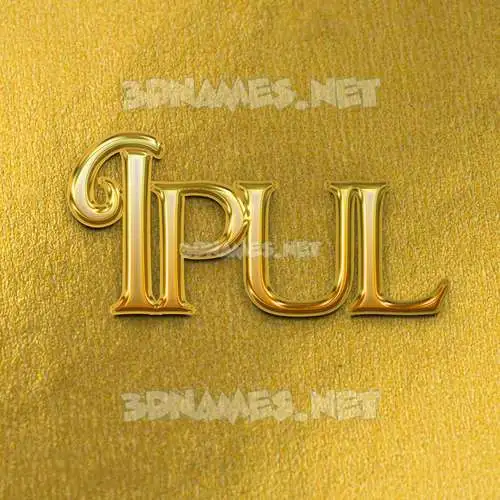 ipul in All Gold style - 3D name wallpaper