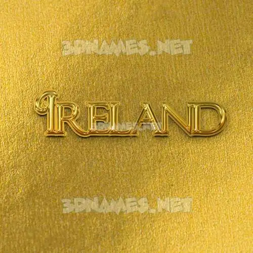 ireland in All Gold style - 3D name wallpaper ireland in All Gold style - 3D name wallpaper