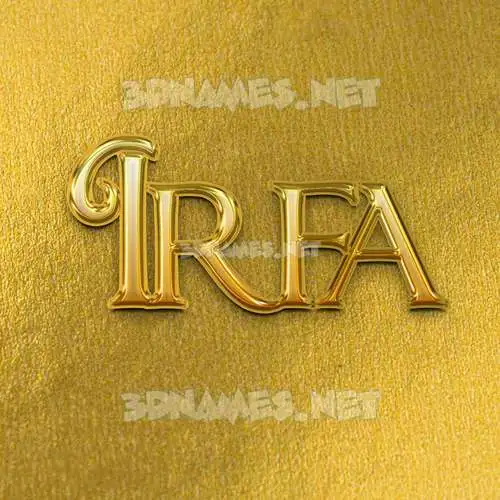 irfa in All Gold style - 3D name wallpaper