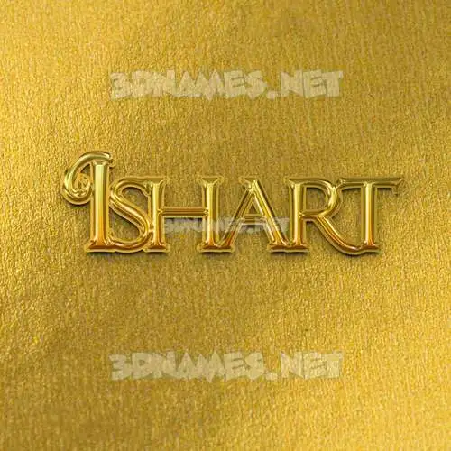 ishart in All Gold style - 3D name wallpaper ishart in All Gold style - 3D name wallpaper