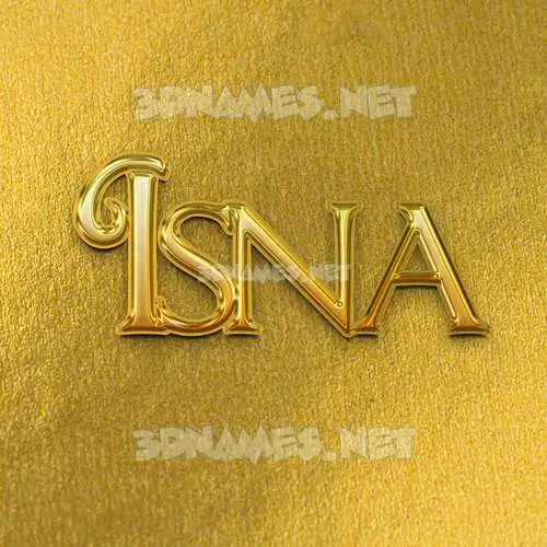 isna in All Gold style - 3D name wallpaper isna in All Gold style - 3D name wallpaper