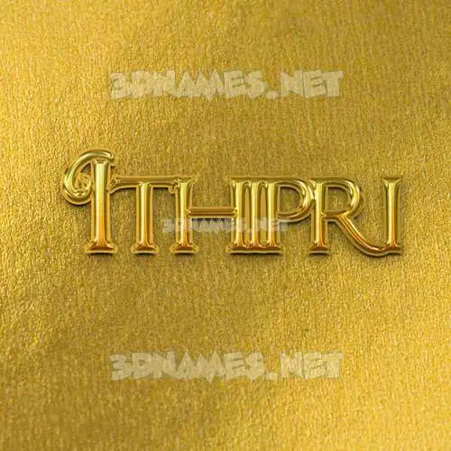 ithipri in All Gold style - 3D name wallpaper