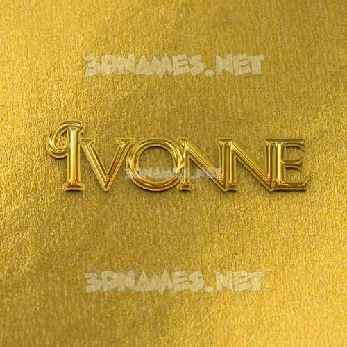 ivonne in All Gold style - 3D name wallpaper