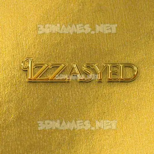 izzasyed in All Gold style - 3D name wallpaper izzasyed in All Gold style - 3D name wallpaper