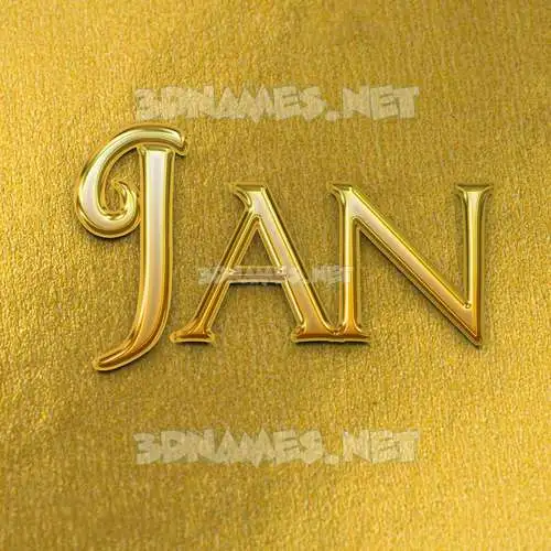 jan in All Gold style - 3D name wallpaper