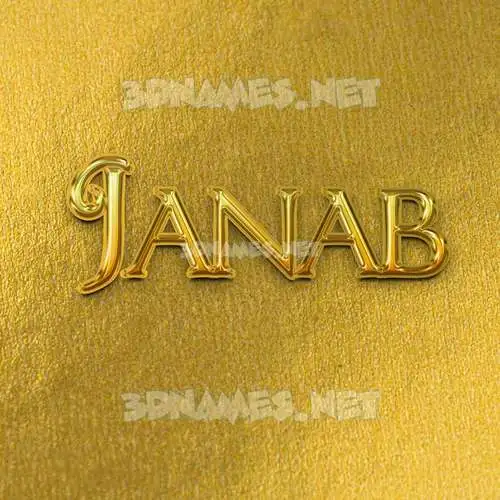 janab in All Gold style - 3D name wallpaper janab in All Gold style - 3D name wallpaper