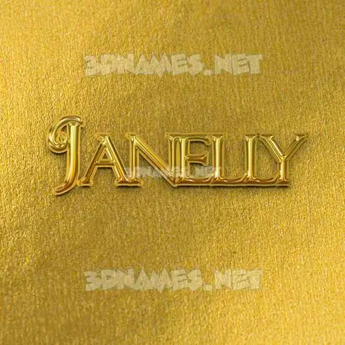 janelly in All Gold style - 3D name wallpaper