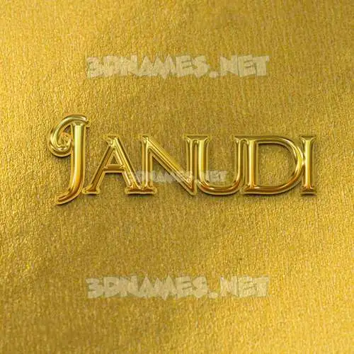 janudi in All Gold style - 3D name wallpaper