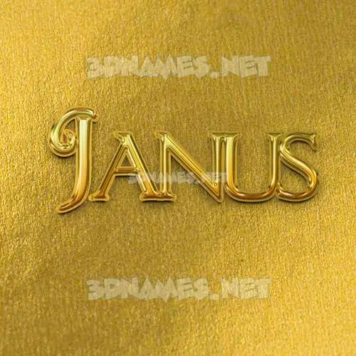 janus in All Gold style - 3D name wallpaper