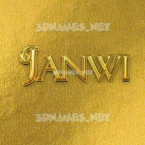 janwi in All Gold style - 3D name wallpaper