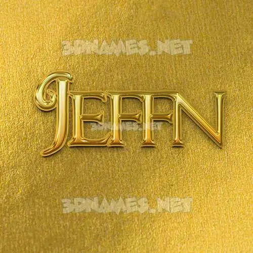jeffn in All Gold style - 3D name wallpaper