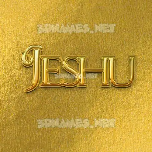 jeshu in All Gold style - 3D name wallpaper
