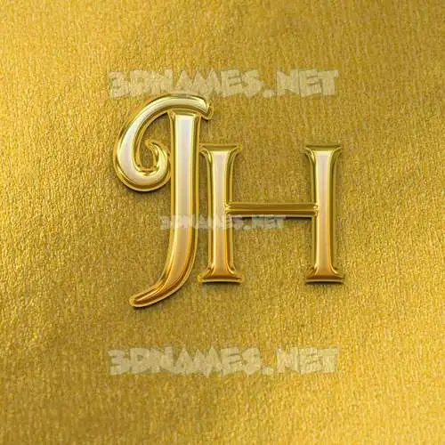 jh in All Gold style - 3D name wallpaper