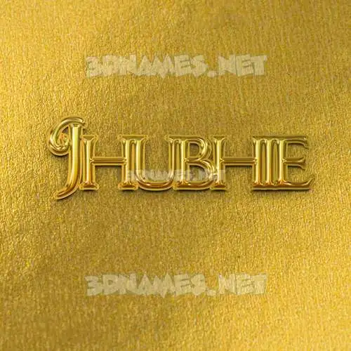jhubhie in All Gold style - 3D name wallpaper