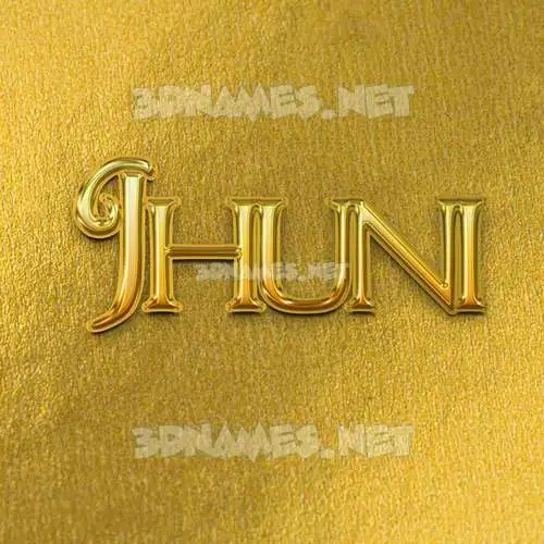 jhuni in All Gold style - 3D name wallpaper