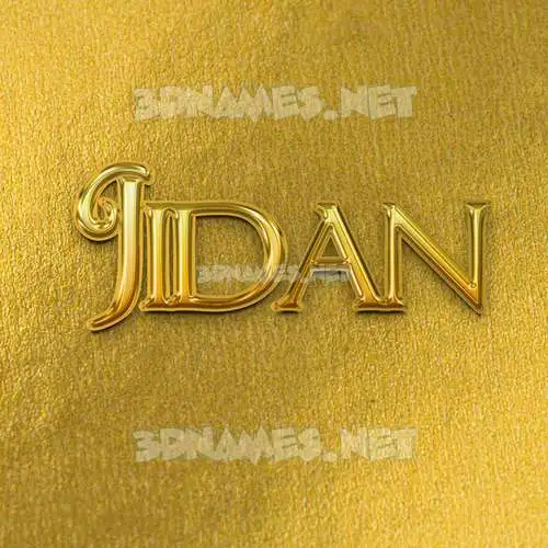 jidan in All Gold style - 3D name wallpaper